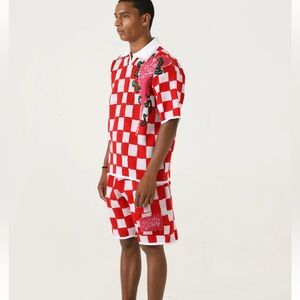 Rastah Intermission 8 Red Checkerboard Knit Matching Set XL / M Streetwear